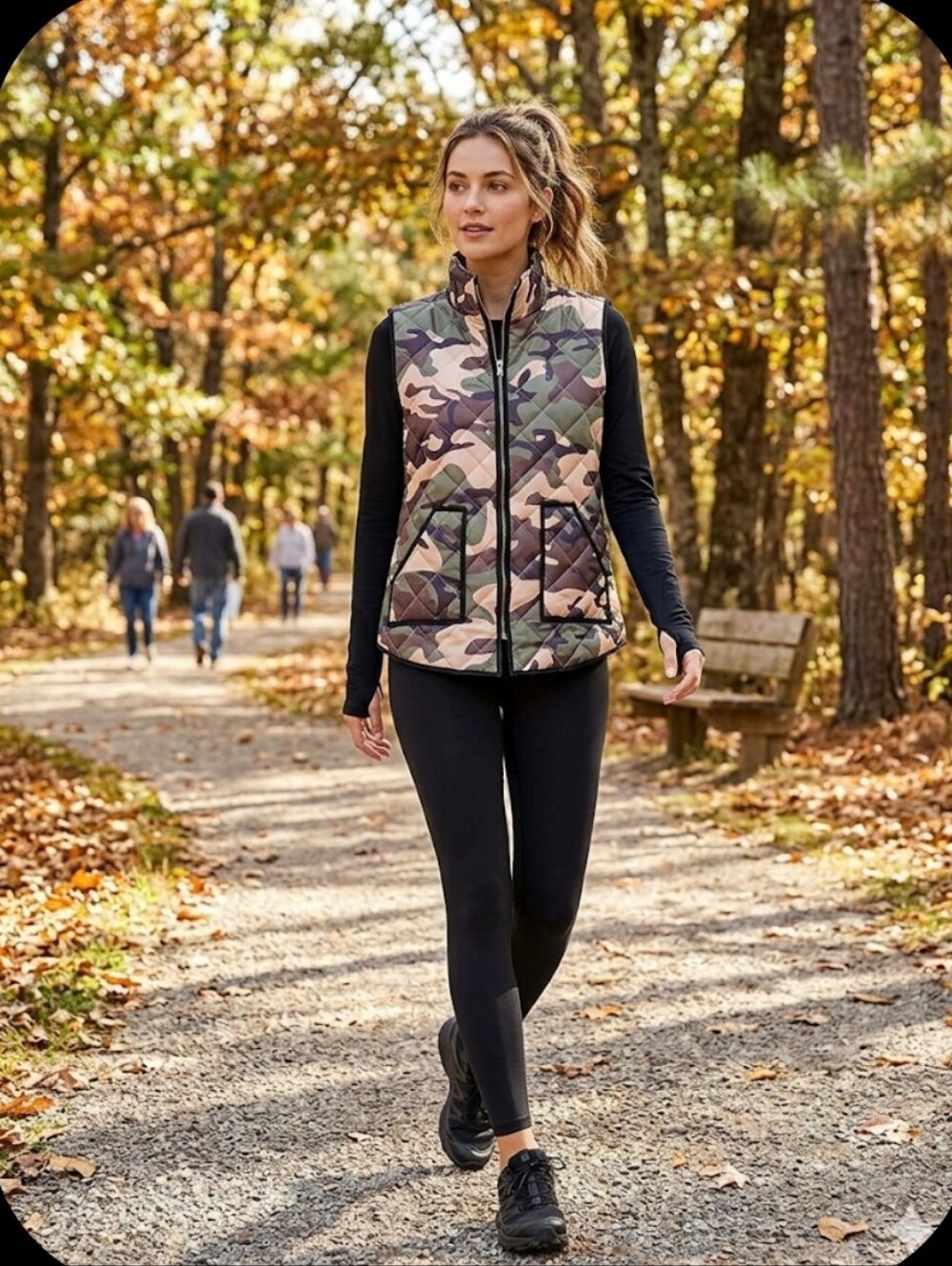 Camoflauge Quilted Vest M-L Lightweight Wanna B